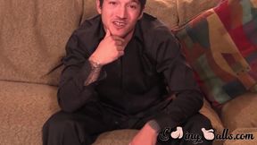 Jocks Jizzy McBone and Troy wank their own penises until both jizzes