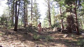 Naked hike up and down the hill