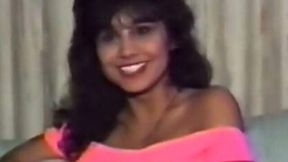 Fine and sexy dark skin brunette babe in pink dress