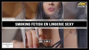 Smoking fetish en lingerie sexy 4K