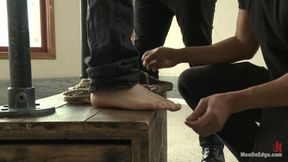 Hot Hairy Stud Tied up and Edged for First Time