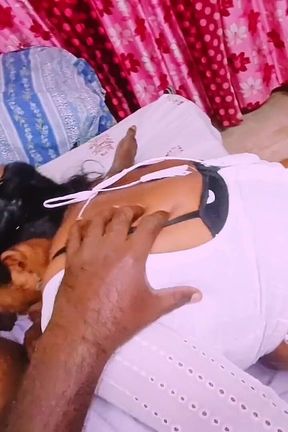 Cheating Sex Beautiful Black Saree Housewife Unfortunately Fucking Husband&#039;s Father Telugu Dirty Talks.