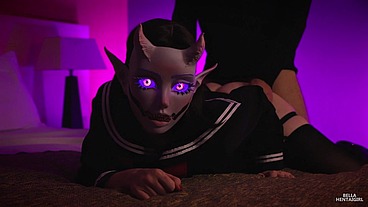 POV Demon Girl Hard Fucked - Bella Hentaigirl