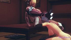 genshin impact hentai futanari 3d - yoimiya is touched her tits and cunnilingus by ayaka futanari with squirting - japanese asian manga anime game cartoon porn animation