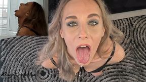 casting couch - sloppy blowjob with oral creampie