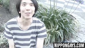 Gay licks nipples before Japanese twink wrecks his ass