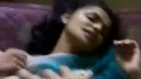 Indian slender young girlfriend lies under me in missionary position