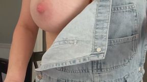 Wanna have fun with a big pair of milky tits in coveralls?