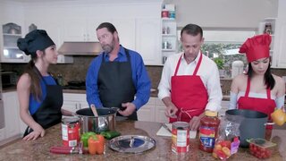 Girlfriends get excited when stepdads cook and want to be fucked