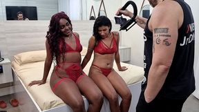 bastidores da gravacao com as safadas jady martins e gabyy peclat fodendo juntas na pele com os dotados com marido da jady assistindo tudo