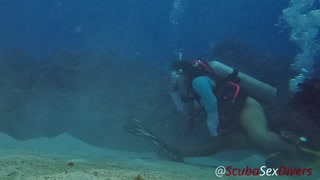 SCUBA Sex in a Miniskirt by a Beautiful Coral Reef