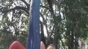 Blonde MILF Stuffed with Objects During Park Picnic