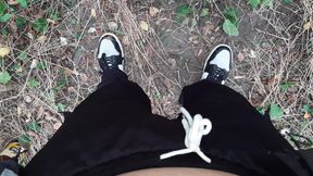 Risky Lesbian Masturbation in the Forest