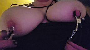 Tits clamp udder big nipples BDSM
