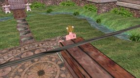 Beautiful Girl Double Penetrates Herself on Shemale Cock - Pussy & Ass Reverse Cowgirl 3D Cartoon