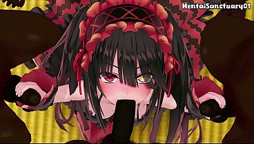 Kurumi Tokisaki loves a BBC double penetration in this Date A Live scene