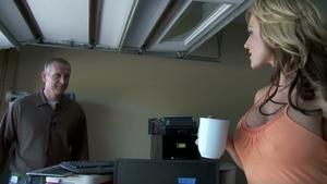 Johnny Sins pounds the MILF mom at her yard sale