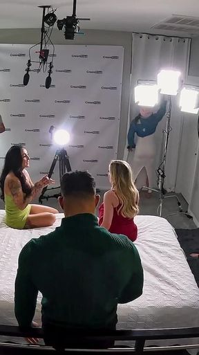 Behind the Scenes Group Sex Gangbang 2 Girls 5 Guys