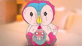 Piplup On The Butt of Bulma !Pokemon and dragon ball anime Hentai ( Cartoon 2d sex )porn