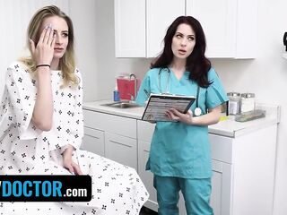 Perv Doctor - Redhead Nurse Helps Nervous Patient Kyler Quinn Relax And Prepare For Doctor's Exam