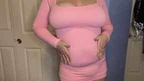 showing off my big squishy belly, pussy and boobs Shaking them around and touching them