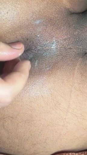 FAILED Anal. Very Big Buttplug in Brown Shaved Indian Pink TIGHT Ass asshole.  Big Gape   Clip 2