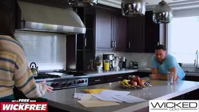 Hot brunette and her hubby invite Emma Hix for a steamy amateur threesome