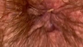 Close up hairy ass hole