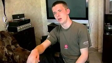 Sexy guy touching his expansive rod and enjoys smoking