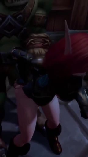 Elf double teamed by an Ork and a Troll