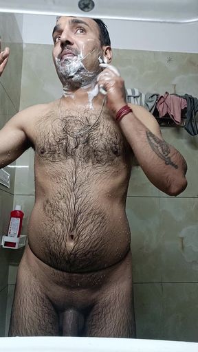 Indian desi man enjoy shower and sucking