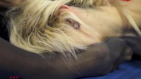 Obligated Nylons Foot Smelling Fight - Smell My Black Feet in My Black Nylons!