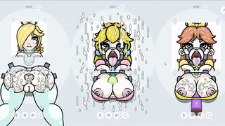 Fapwall [weird Anime Game] Rosalina Peach and Daisy Gets the best Gang Bang