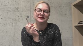 French inhales & dark lips.