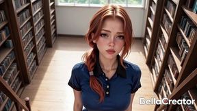 18-year-old redhead librarian gets fucked by a stranger (ai generated)