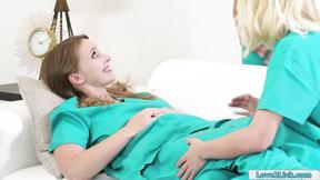 ”3 sexy nurses eating pussy & tribbing in a lesbian threeway”