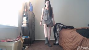 Kicking & Kneeing in Wedge Boots (Upskirt)