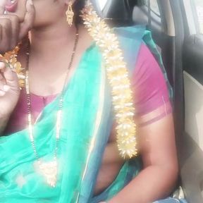 Step dad daughter in law car sex, telugu dirty talks, part -1