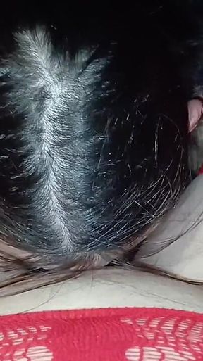 Our Skinny Brunette Neighbor Takes Turns Performing Cunnilingus on Me and My Girlfriend