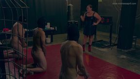 Dominatrix Mistress April - Three slaves with one Whip Part One