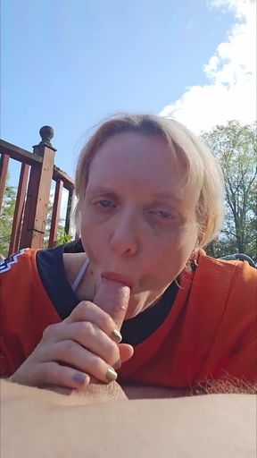 Key moment from &quot;Hockey Mom gives outdoor blowjob!&quot;