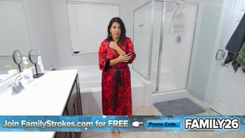 Dirty Stepdad Can't Resist Touching His Exotic Stepdaughter While Measuring Her Dress