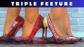 Triple Feeture 9 - MudFest 2, 3 & 4 - Bug Cam - Trample CBT Ballbusting Crushing Crush CockBox Dirty Messy Feet Foot Shoes Heels Heel Fetish Giantess