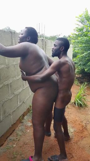 I pinned my chubby boyfriend to the wall and fuck him very hard