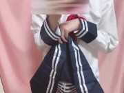 Crossdresser sissy dildo solo play