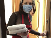 Old hotel. The maid brought towels. part2