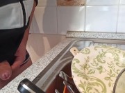 I needed to pee so badly, toilet was busy so I did it in the kitchen sink! Deperate pee!