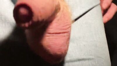 Unzipped thick Russian uncut dick from soft to semi soft