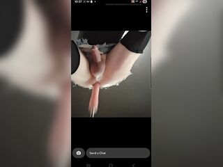 Trans hotties sprays cum with intense hands free orgasm from bang machine.