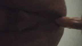 Today nicely worked my ass with a nice fat dildo.